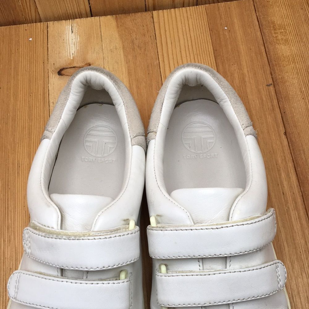 Tory Burch Sport Shoes Women Sz 8 Leather White Straps Sneaker Athletic 0565 - Picture 10 of 13